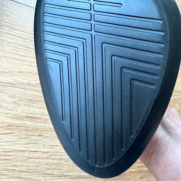 Ecco black nubuck bootie. Size 9.5, like new. 4 inch stacked heel, comfortable - Picture 2 of 7